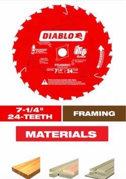 Diablo 7-1/4 in. 24-Tooth Framing Circular Saw Blade - New