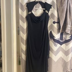 Long Navy Blue Womans Dress 