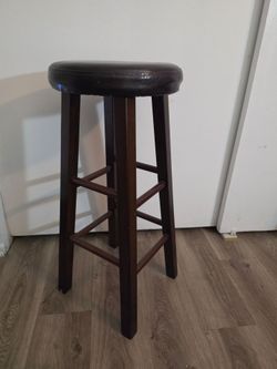 Wooden Bar Stool with Padded Seat