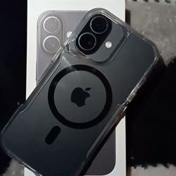 Two Phones iPhone 16 Pro Tiatiam And iPhone 16 Black+Clear Case
