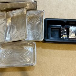 4 Sets of XL Aluminum Tins/lids 13”x21” Reusable Tray With Sterno Packet