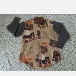 Vintage Polo Ralph Lauren Sportsman Lake Mohawk Full print Shirt Button up