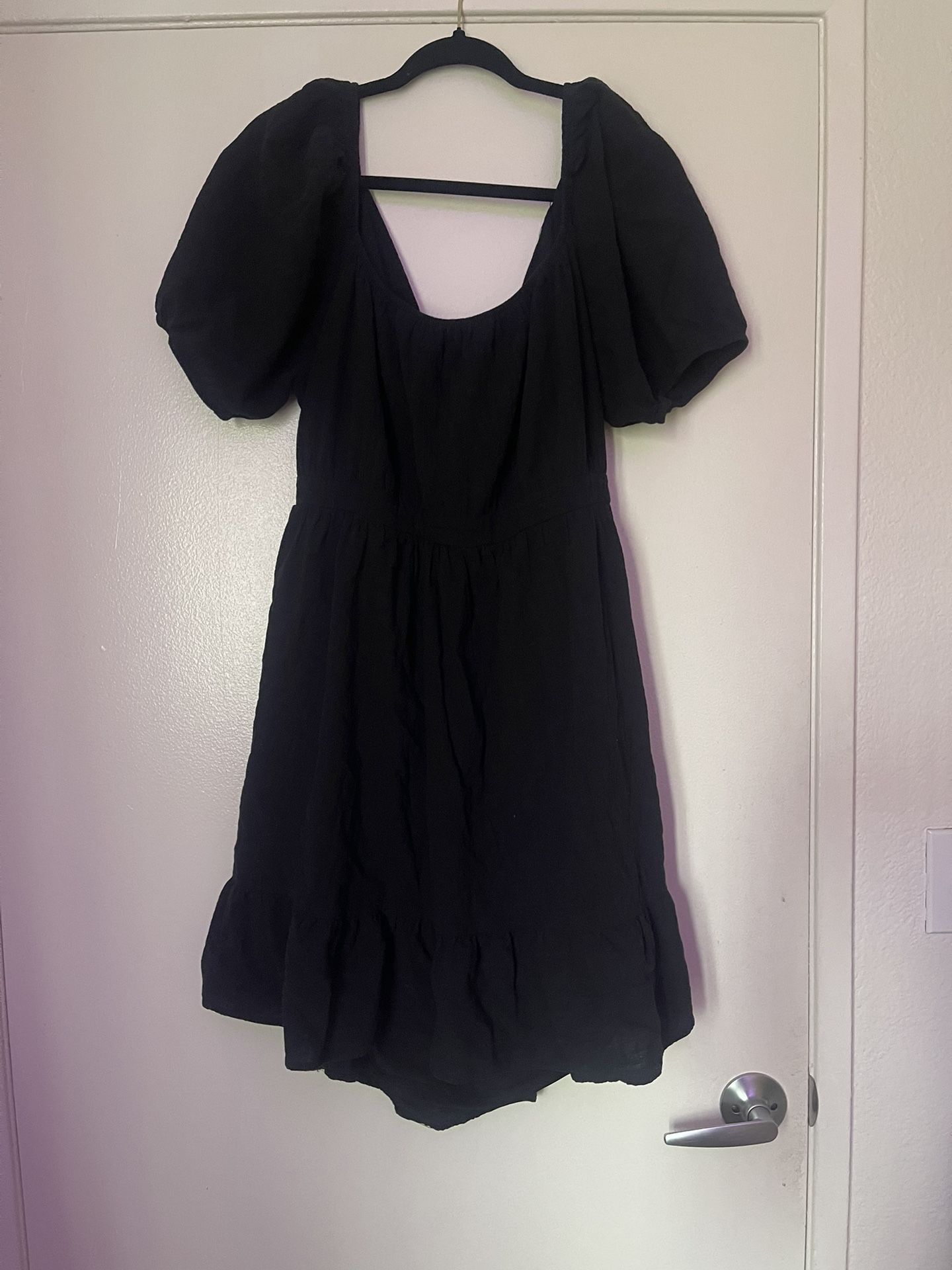 Black off the Shoulder Ruffle Dress