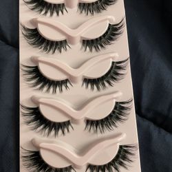 5 Pair Cat Eye Faux mink Eye Lashes Winged End
