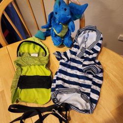 Small Dog Hoodie Shirt & Rain jacket, Dragon Toy, Leash (PICK UP @ FRY'S (TEMPE or QT 40 ST & SOUTH 202 FREEWAY) 85048