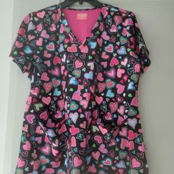 Scrub Top S-Lrg. Valentines