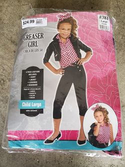 Greaser Girl Costume child large