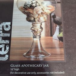 Terra glass apothecary jar brand new