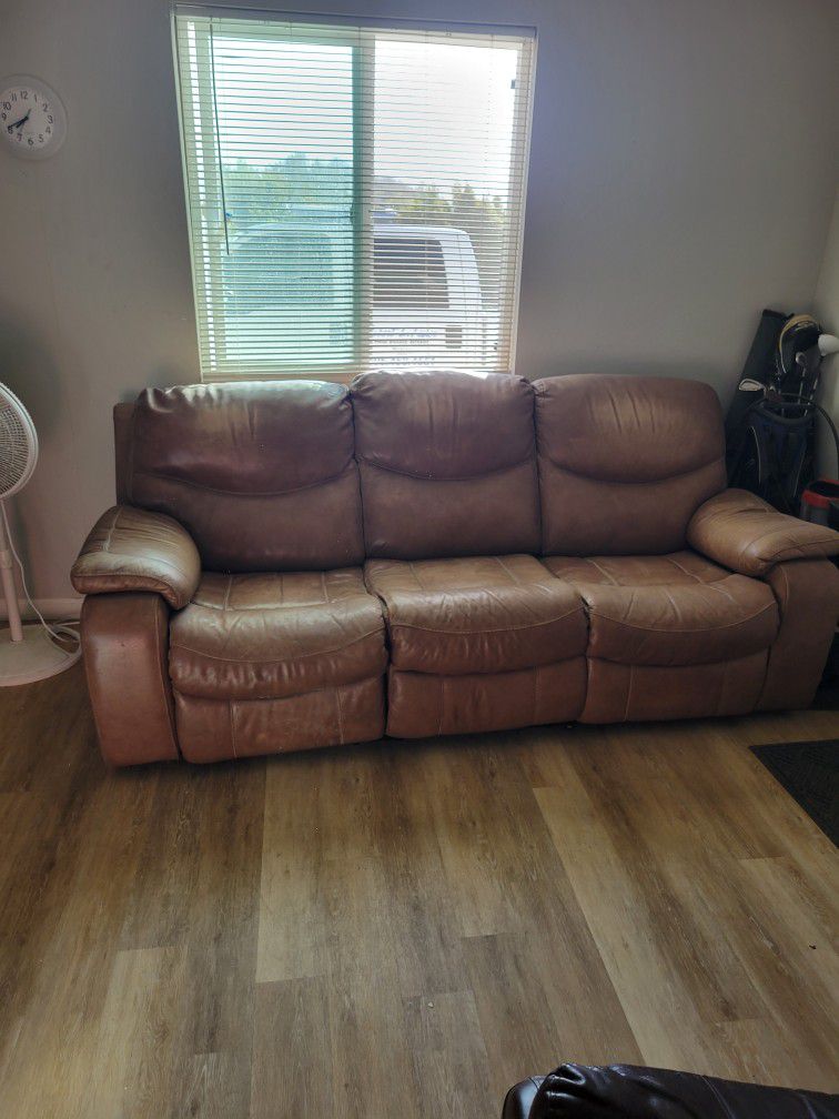Leather ( Imitation) Couch And Love Seat