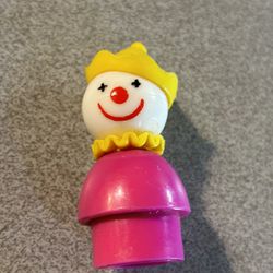 1970s Fisher Price Little People  CIRCUS PLASTIC CLOWN 