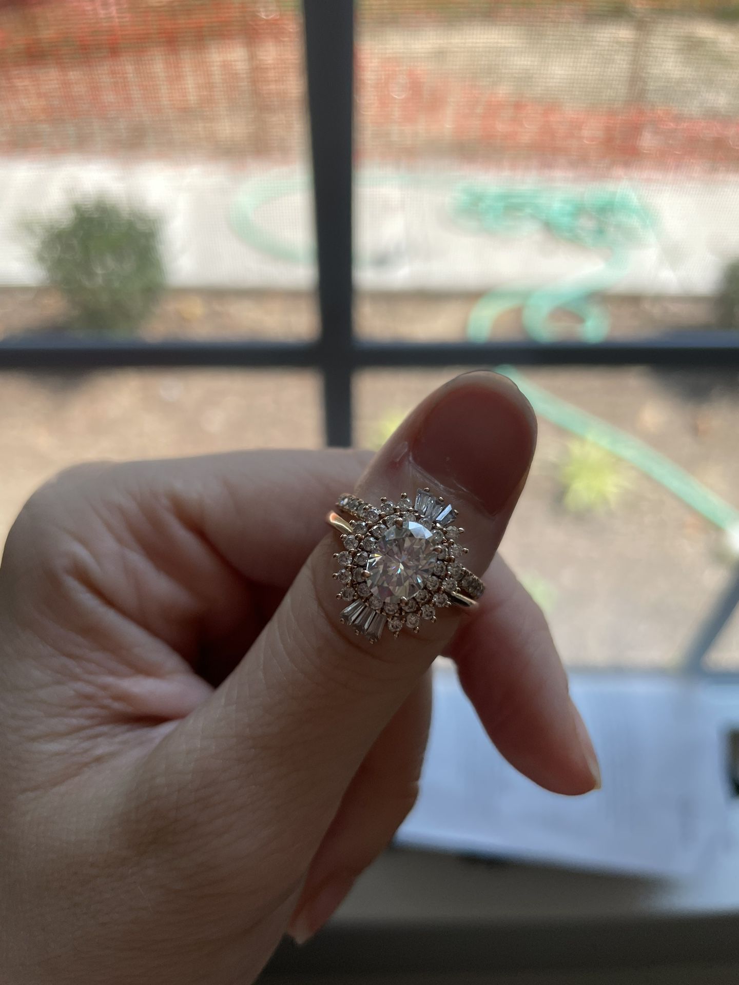 Moissanite & Cubic Zirconia Engagement Ring (Size 6 1/2)