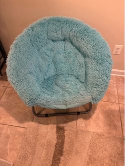 Free folding saucer chair - turquoise blue