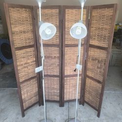 $20 Set of 2 Silver Floor Lamps with Reading Lights

