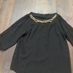 Women’s Black And Gold Shirt Size Small By Poetry #22
