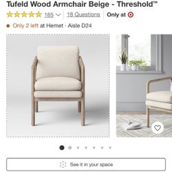 Tufeld Wood Armchair Beige - Threshold