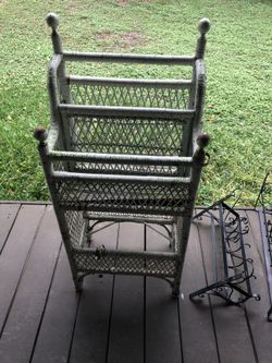 Antique wicker shelf