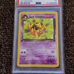 2000 Pokemon Rocket Dark Kadabra 1st Edition Card,PSA Graded 10