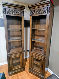 Curio. Bookshelves, or Liquor Cabinet.