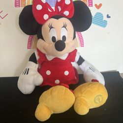 DISNEY MINNIE MOUSE 18 INCH LARGE PLUSH IN HER RED DRESS