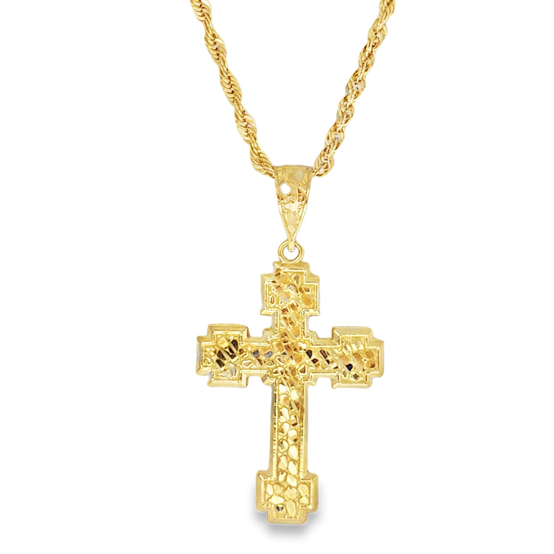 10k Yellow Gold Cross Charm Necklace
