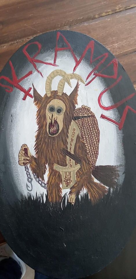 Crampus Painting, Red Skull Mold