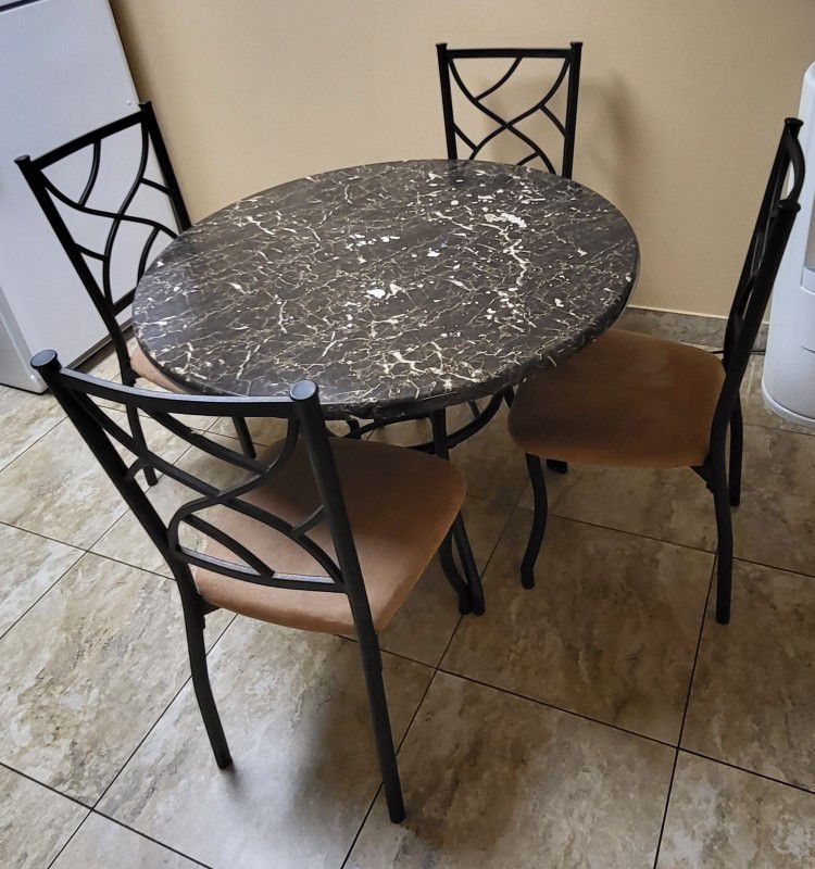  Round Table and Four Chairs 42" Round 