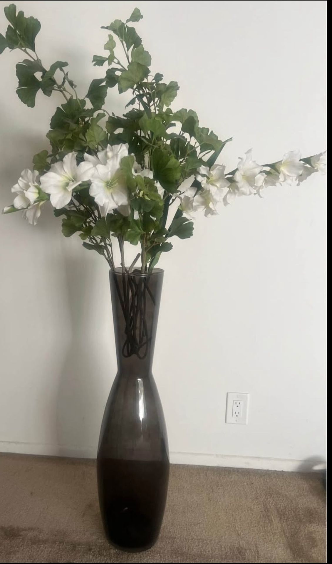 Decorative Faux Flowers and  Long style Vase