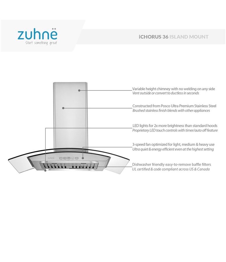 Zuhne range hood deals