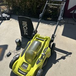 Ryobi 40V Brushless 20 in Cordless Battery Walk Behind Push Lawn Mower, 6.0 Ag Battery And Charger