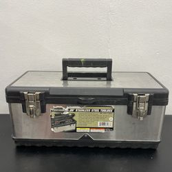 Voyager Stainless Steel Toolbox. Item No 84 (Shopgoodwill)