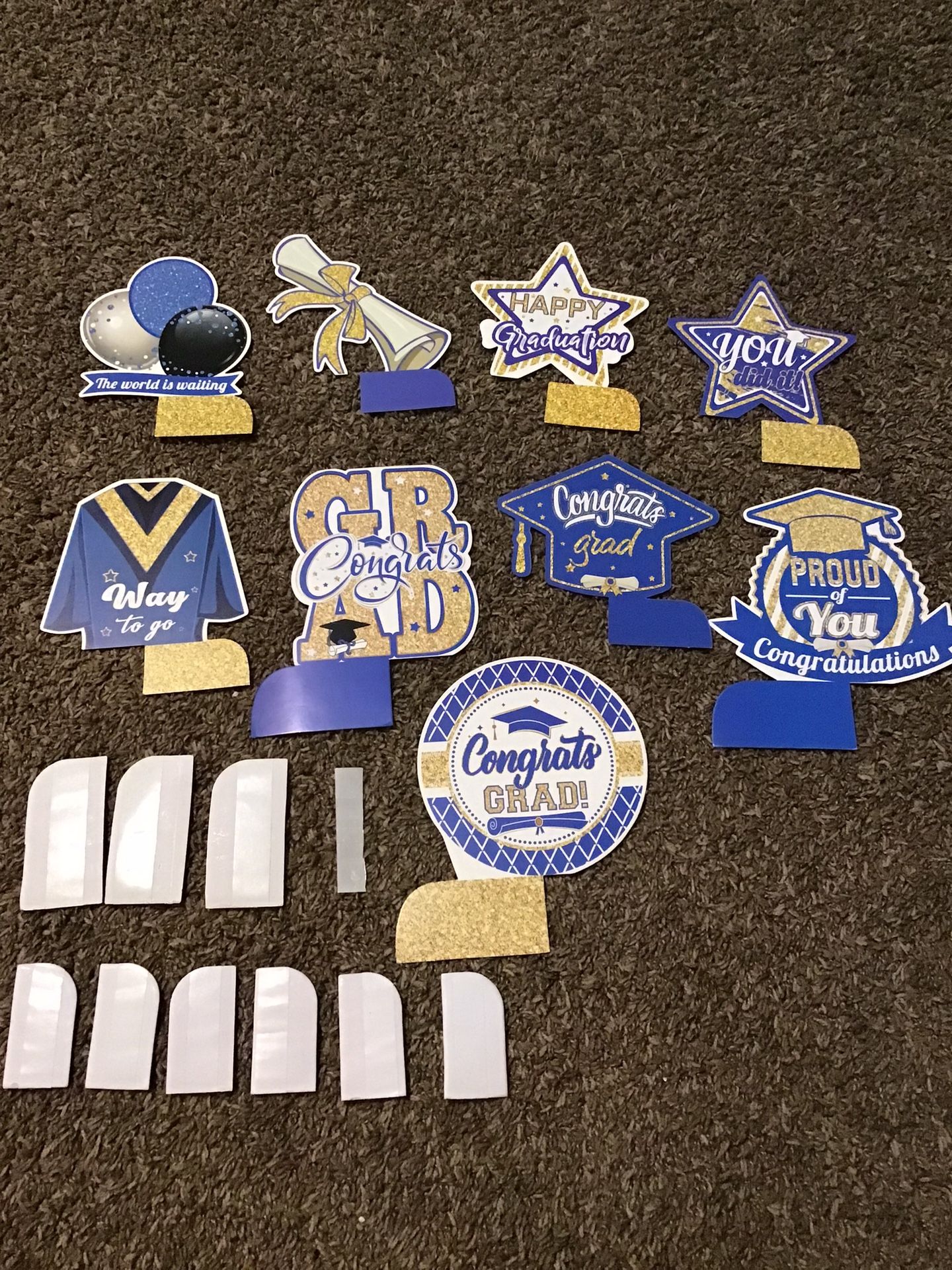 Blue And Gold Graduation Centerpieces