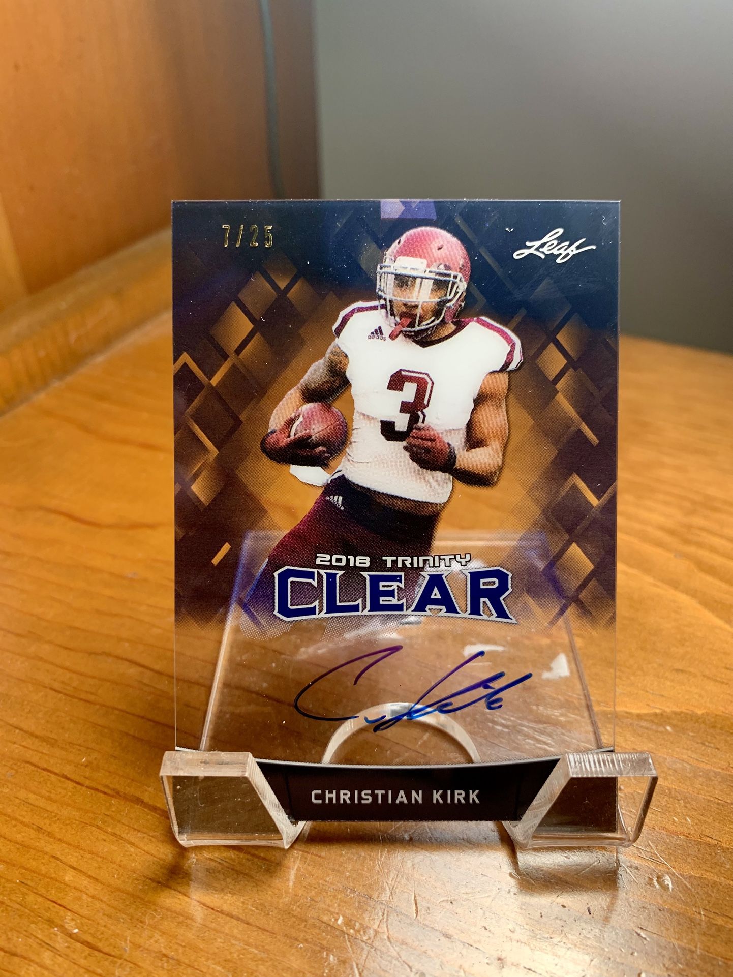 Christian kirk 2018 Trinity Clear Autograph. Numbered #7/25