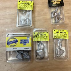 5 Packs Lead Masters , Kalins, Big Hammer Leadheads, Unpainted Saltwater Fishing lures