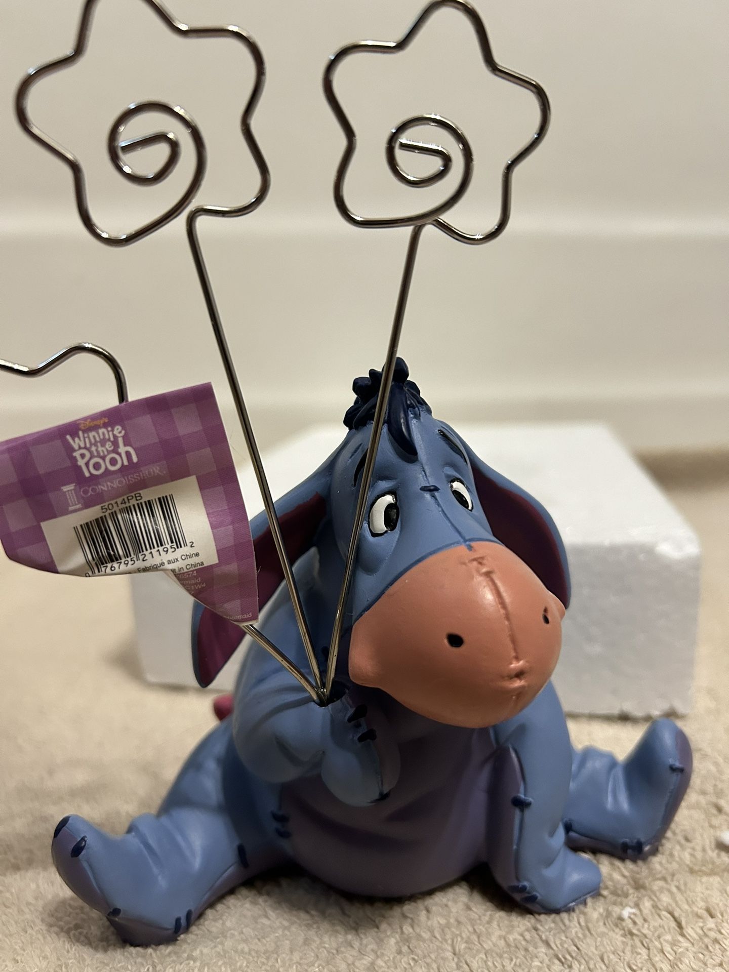 Disney Eeyore Photo Holder Figurine Measures 7” (H) (New)