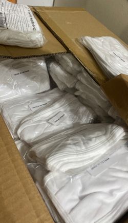 5 Pack Of White Cotton Masks.