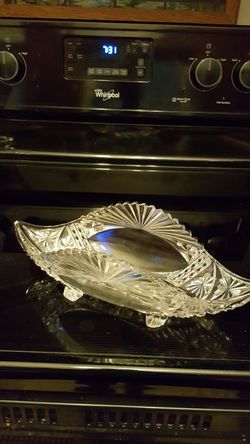 Unusual Vintage Pressed Glass Celery Dish