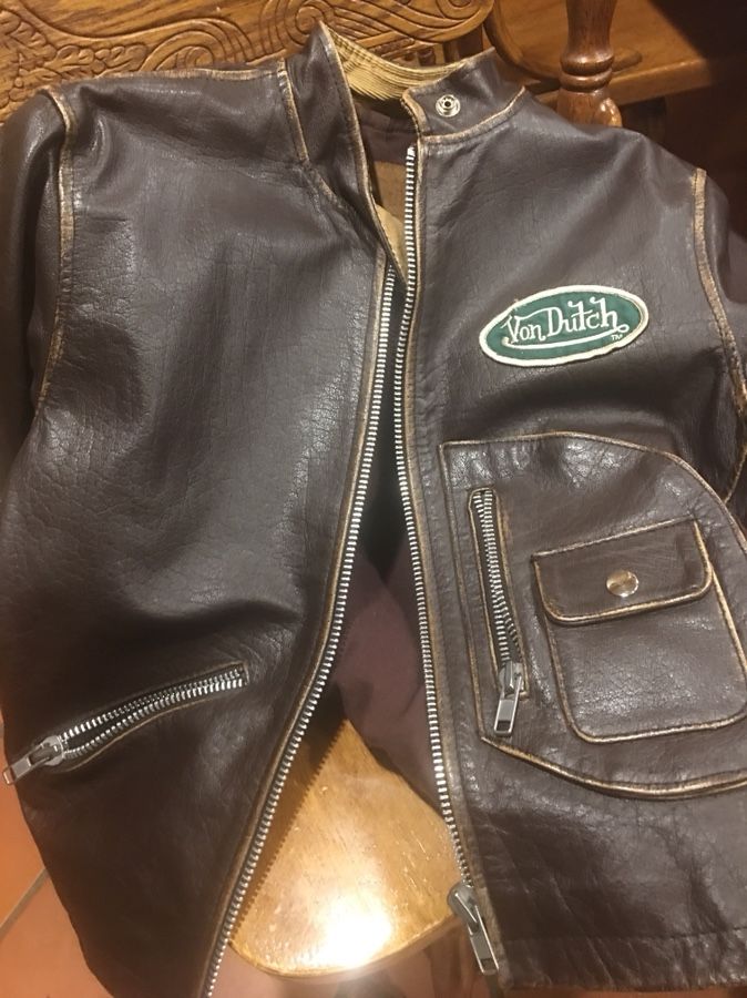 leather jacket Von Dutch/chamarra de piel