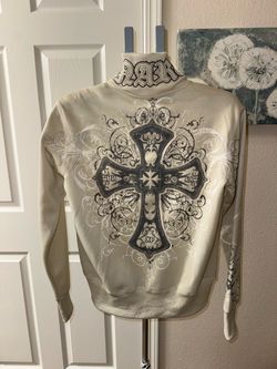 NWT Monarchy Los Angeles Full-Zip Track Jacket Light Grey Y2K Size S