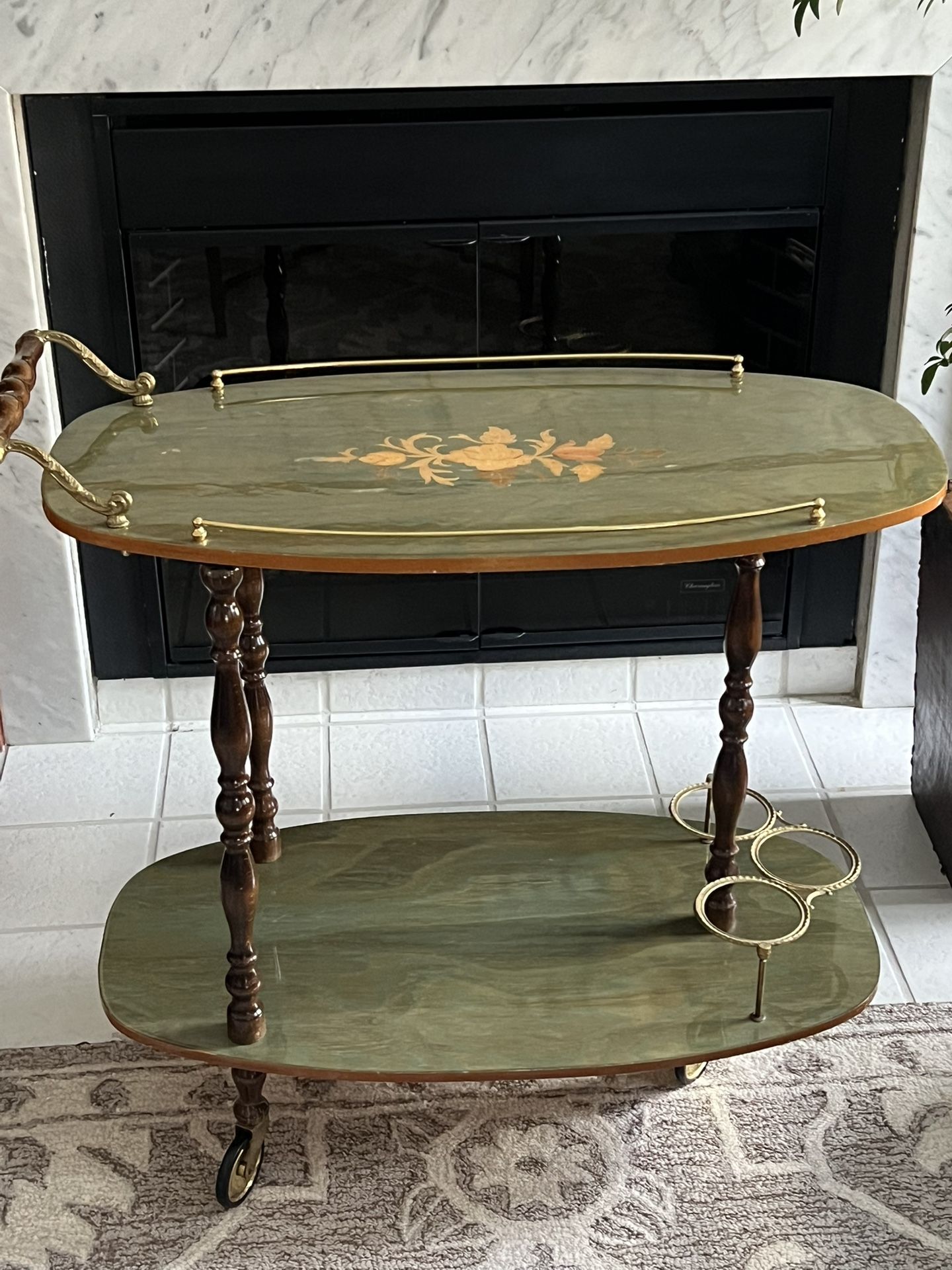 Vintage Mid Century Bar Cart See Description