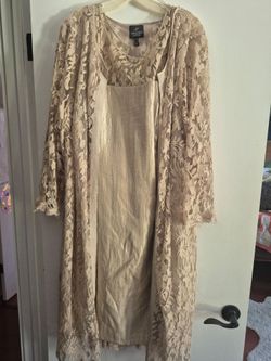 Adrianna Papell Lace Duster and Dress Set