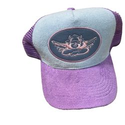 Boys Lie Purple Trucker Hat Terry Cloth Mesh Back Pink Purple White Snapback