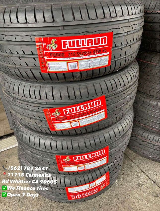 215/55/16 Fullrun New Set of Tires Installed and Balanced Set de Llantas Nuevas Instaladas y Balanceadas