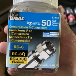 IDEAL 92-650 50 Pack  Compression F-Connectors