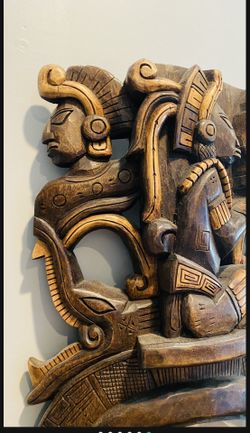 Authentic Hand Carved Mayan Wooden Carved Mask Exported From Mexico