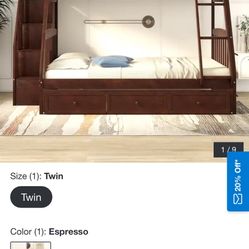 Bunkbed, Cherry Wood Color