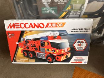 Meccano Junior, Rescue Fire Truck with Lights and Sounds STEAM Building Kit, for Kids Aged 5 and up