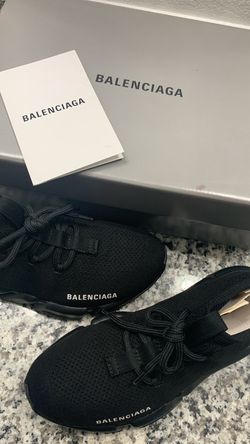 Balenciaga Black High-Top Speed Lace up Sneakers 100% Authentic