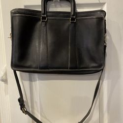 Coach Black leather messenger bag