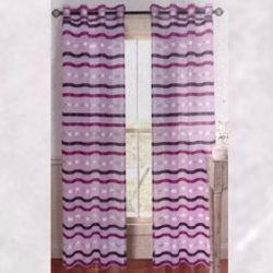 New Set of 4 - 54in x 108in Purple Striped Curtain Panels