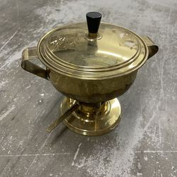 Vintage Brass Mid Century Tommi Parzinger for Dorlyn Silversmiths Chaffing Dish Warming Server With Pyrex Insert